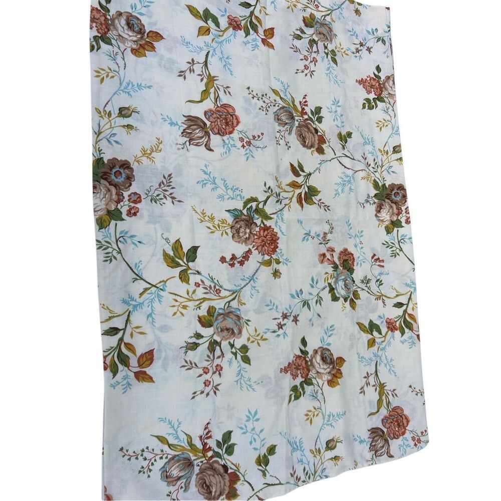 Fortrel pillowcases set vintage‎ no iron muslin cream with flowers USA